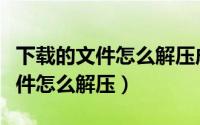 下载的文件怎么解压成一个安装包（下载的文件怎么解压）