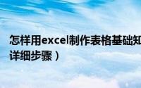 怎样用excel制作表格基础知识（初学者怎样制作excel表格详细步骤）