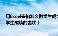 用Excel表格怎么做学生成绩的名次（用excel 表格怎么弄学生成绩的名次）