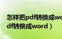 怎样把pdf转换成word2010版本（怎样把pdf转换成word）