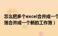 怎么把多个excel合并成一个工作簿（怎么将多个Excel工作簿合并成一个新的工作簿）