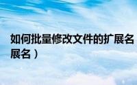 如何批量修改文件的扩展名（如何批量修改文件名后缀、扩展名）