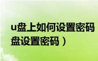 u盘上如何设置密码（怎么给U盘或者移动硬盘设置密码）