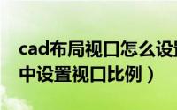 cad布局视口怎么设置比例（如何在cad布局中设置视口比例）