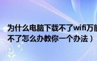 为什么电脑下载不了wifi万能钥匙（WIFI万能钥匙电脑版用不了怎么办教你一个办法）