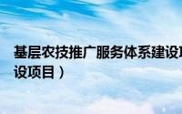 基层农技推广服务体系建设项目（基层农技推广服务体系建设项目）