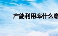 产能利用率什么意思（产能利用率）