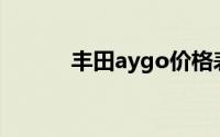 丰田aygo价格表（丰田Aygo）