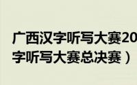 广西汉字听写大赛2020小学（2020年广西汉字听写大赛总决赛）