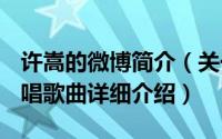 许嵩的微博简介（关于微博控 2011年许嵩演唱歌曲详细介绍）