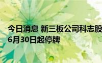 今日消息 新三板公司科志股份：申请北交所IPO上市，股票6月30日起停牌