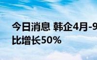 今日消息 韩企4月-9月计划招聘65万人，同比增长50%