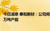 今日消息 泰和新材：公司间位芳纶到2024年底应该能达到2万吨产能