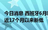 今日消息 西班牙6月制造业采购经理人指数创近17个月以来新低