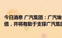 今日消息 广汽集团：广汽埃安实现混改后，有望实现更高估值，并将有助于支撑广汽集团市值