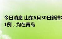 今日消息 山东6月30日新增本土确诊病例2例、本土无症状11例，均在青岛