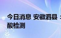 今日消息 安徽泗县：开展第四轮全县全员核酸检测