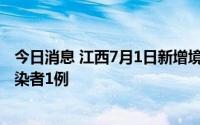 今日消息 江西7月1日新增境外输入确诊病例1例、无症状感染者1例