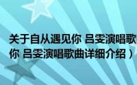 关于自从遇见你 吕雯演唱歌曲详细介绍简介（关于自从遇见你 吕雯演唱歌曲详细介绍）