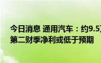 今日消息 通用汽车：约9.5万辆车因缺乏零部件搁置交付，第二财季净利或低于预期