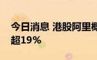 今日消息 港股阿里概念股持续走弱，商汤跌超19%