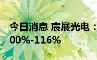 今日消息 宸展光电：1-6月净利润同比预增100%-116%