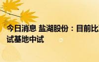 今日消息 盐湖股份：目前比亚迪利用自有提锂技术在盐湖中试基地中试