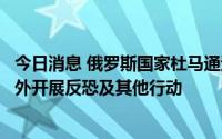 今日消息 俄罗斯国家杜马通过法案，将采取措施保障俄在境外开展反恐及其他行动