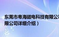 东莞市粤海磁电科技有限公司简介（关于广东省粤东磁电有限公司详细介绍）