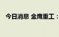 今日消息 金鹰重工：聘任肖绪明为总经理