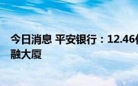 今日消息 平安银行：12.46亿元拿地，用于建设平安汽车金融大厦