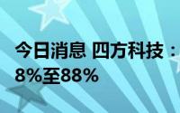 今日消息 四方科技：上半年净利润同比预增68%至88%