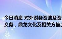 今日消息 对外财务资助及资产购置等未履行审批程序和信披义务，鼎龙文化及相关方被出具警示函