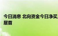 今日消息 北向资金今日净买入5.54亿元，长安汽车净卖出额居首