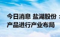 今日消息 盐湖股份：在钠方面主要拟在高端产品进行产业布局