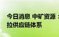 今日消息 中矿资源：氟化锂产品已进入特斯拉供应链体系