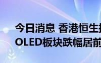 今日消息 香港恒生指数午后转跌，区块链、OLED板块跌幅居前