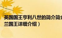 英国国王亨利八世的简介简介（关于亨利八世 英格兰及爱尔兰国王详细介绍）