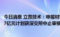 今日消息 立昂技术：申报材料待更新，拟定增募资不超18.77亿元计划获深交所中止审核