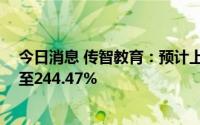 今日消息 传智教育：预计上半年净利润同比增长167.92%至244.47%