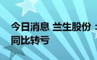 今日消息 兰生股份：上半年预亏4050万元，同比转亏