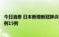 今日消息 日本新增新冠肺炎确诊病例37143例，新增死亡病例15例