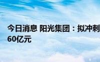 今日消息 阳光集团：拟冲刺上交所主板IPO上市，预计募资60亿元