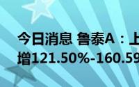 今日消息 鲁泰A：上半年归母净利润同比预增121.50%-160.59%