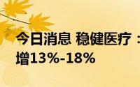 今日消息 稳健医疗：半年归母净利润同比预增13%-18%