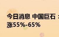 今日消息 中国巨石：预计上半年净利润同比涨55%-65%