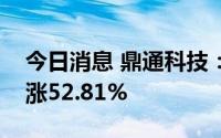 今日消息 鼎通科技：预计上半年净利润同比涨52.81%