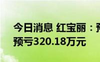 今日消息 红宝丽：预计上半年同比盈转亏，预亏320.18万元