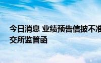 今日消息 业绩预告信披不准确且未及时修正，ST中捷收深交所监管函