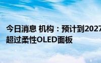 今日消息 机构：预计到2027年，OLED硬屏面板的出货量将超过柔性OLED面板